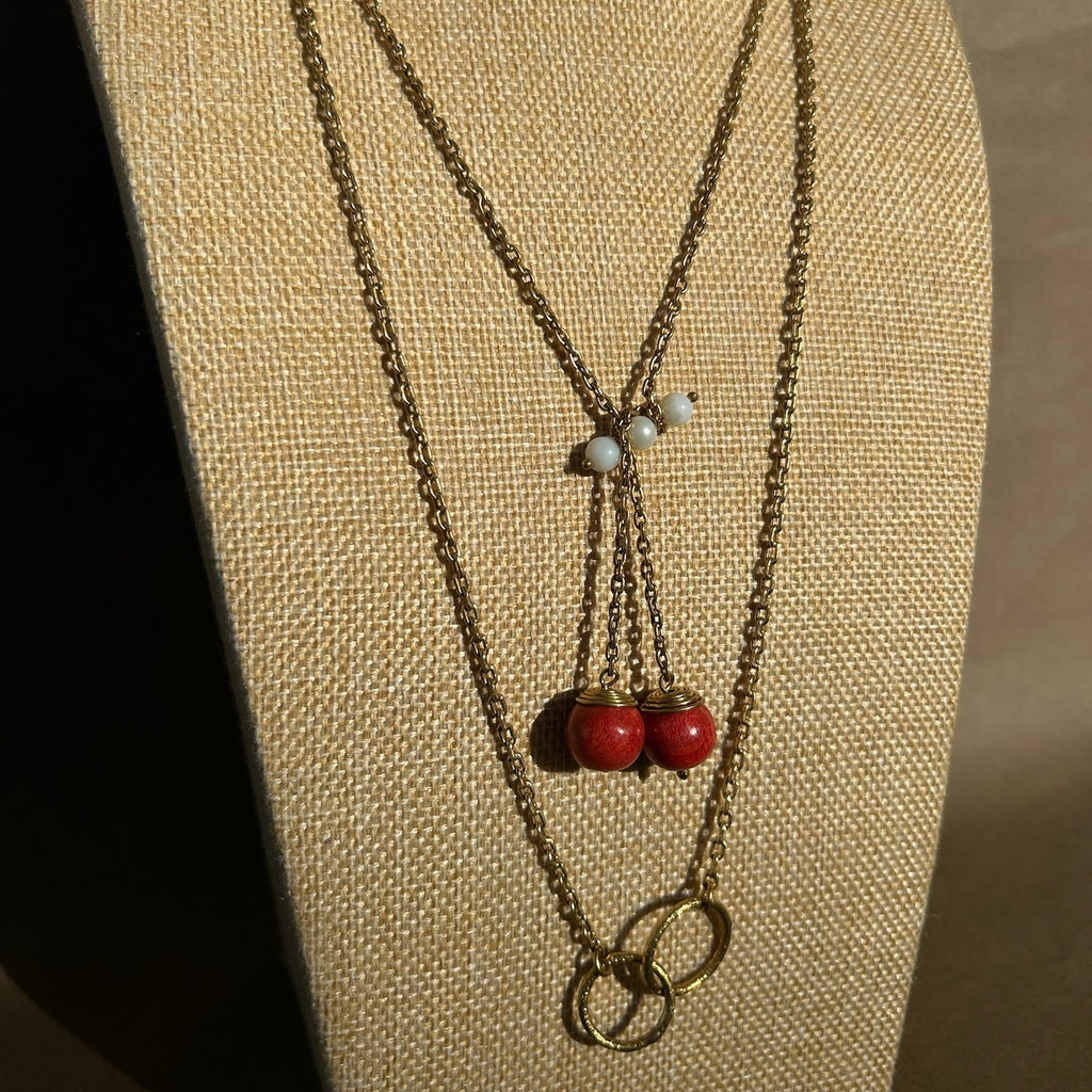 COLLAR CORAL Y PERLA
