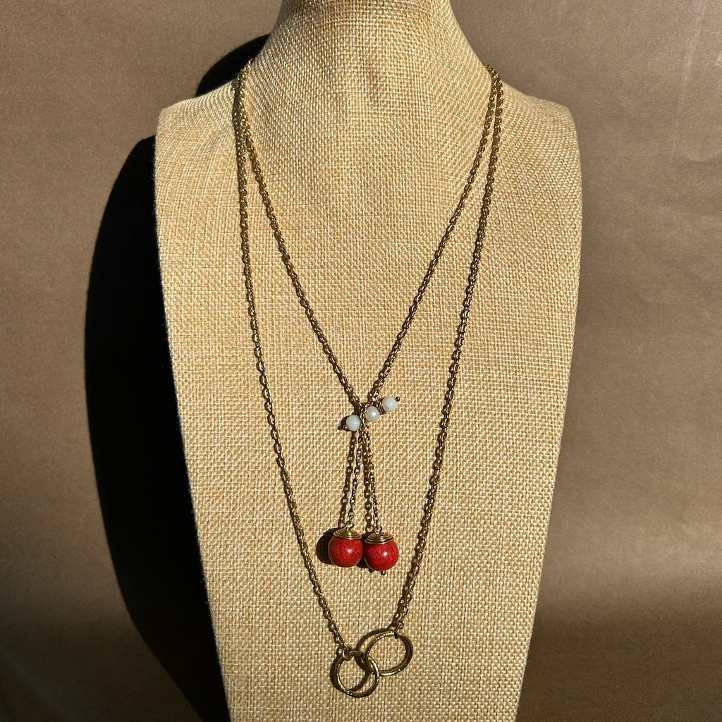 COLLAR CORAL Y PERLA