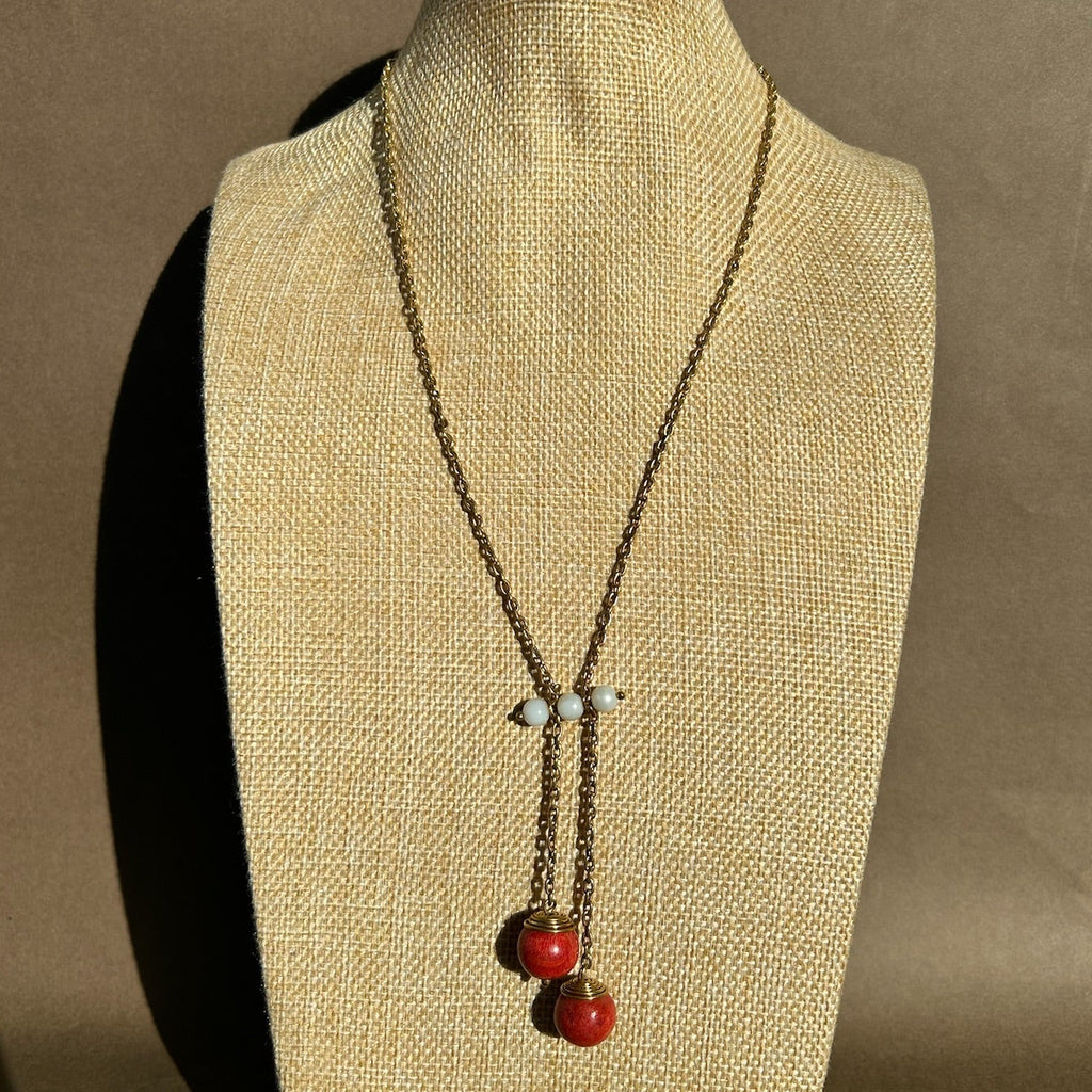 COLLAR CORAL Y PERLA